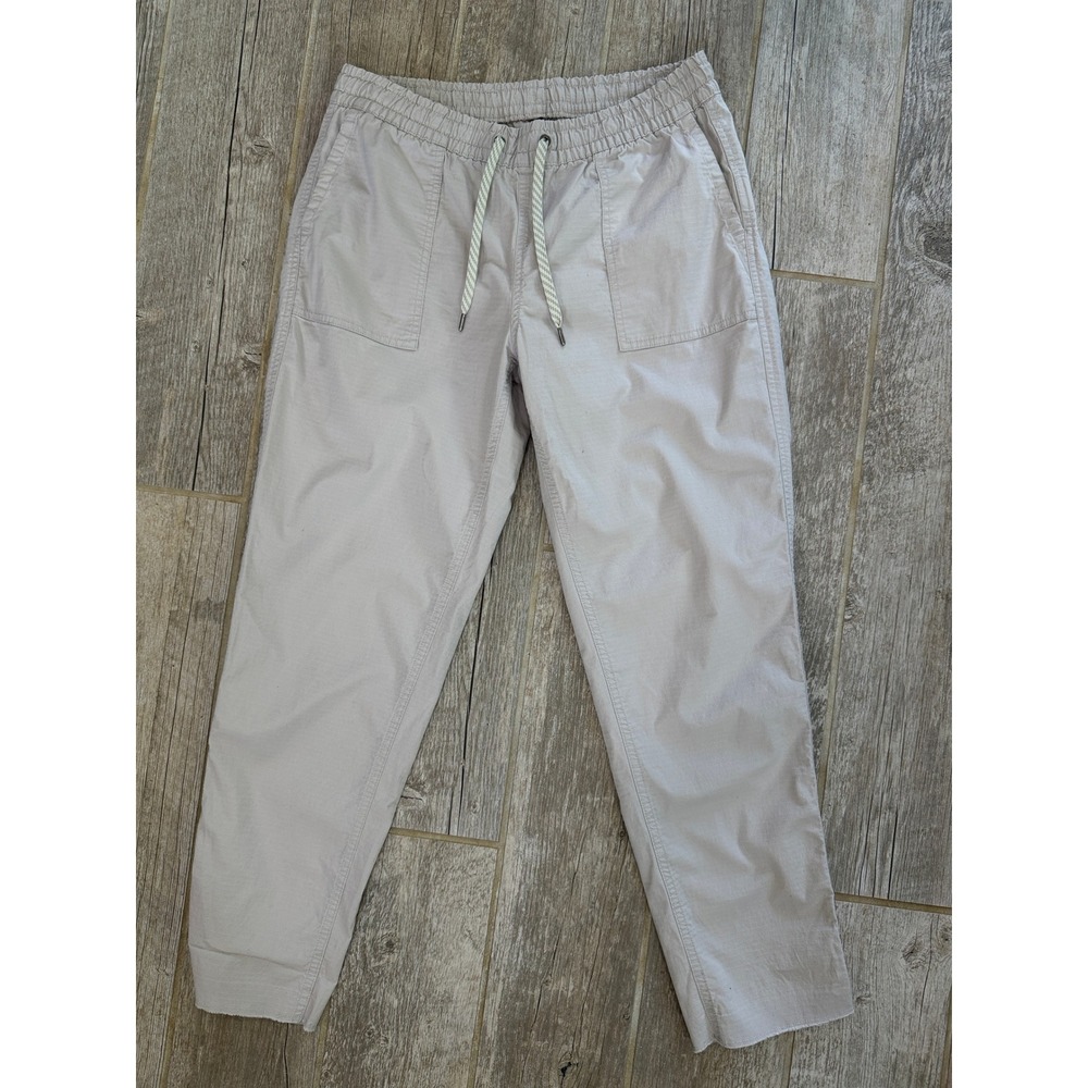 Vuori Ripstop Pants Womens Medium Grey Excellent Organic Cotton Raw Hem Jogger